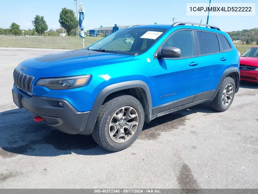 2020 Jeep Cherokee Trailhawk 4X4 VIN: 1C4PJMBX4LD522222 Lot: 40372340