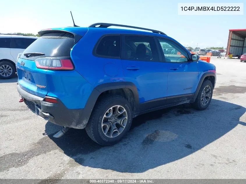 2020 Jeep Cherokee Trailhawk 4X4 VIN: 1C4PJMBX4LD522222 Lot: 40372340