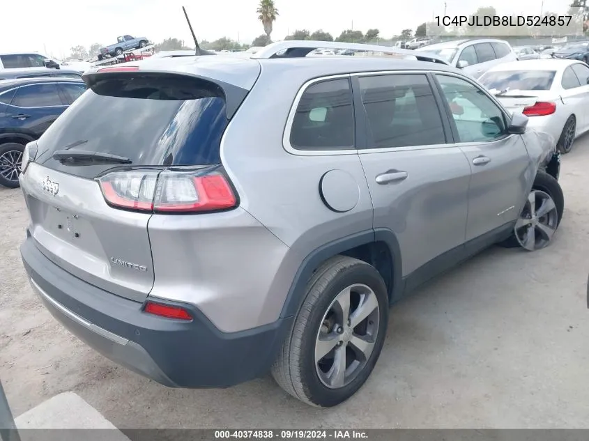 2020 Jeep Cherokee Limited Fwd VIN: 1C4PJLDB8LD524857 Lot: 40374838