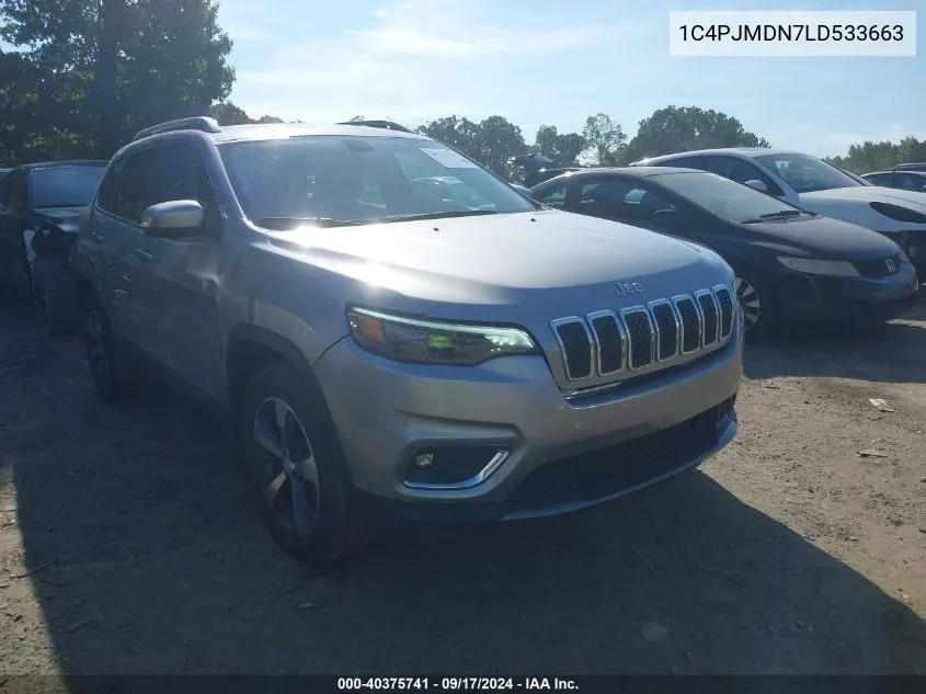 1C4PJMDN7LD533663 2020 Jeep Cherokee Limited 4X4