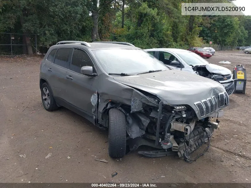 2020 Jeep Cherokee Limited 4X4 VIN: 1C4PJMDX7LD520090 Lot: 40402264