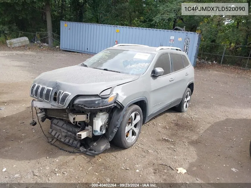 2020 Jeep Cherokee Limited 4X4 VIN: 1C4PJMDX7LD520090 Lot: 40402264