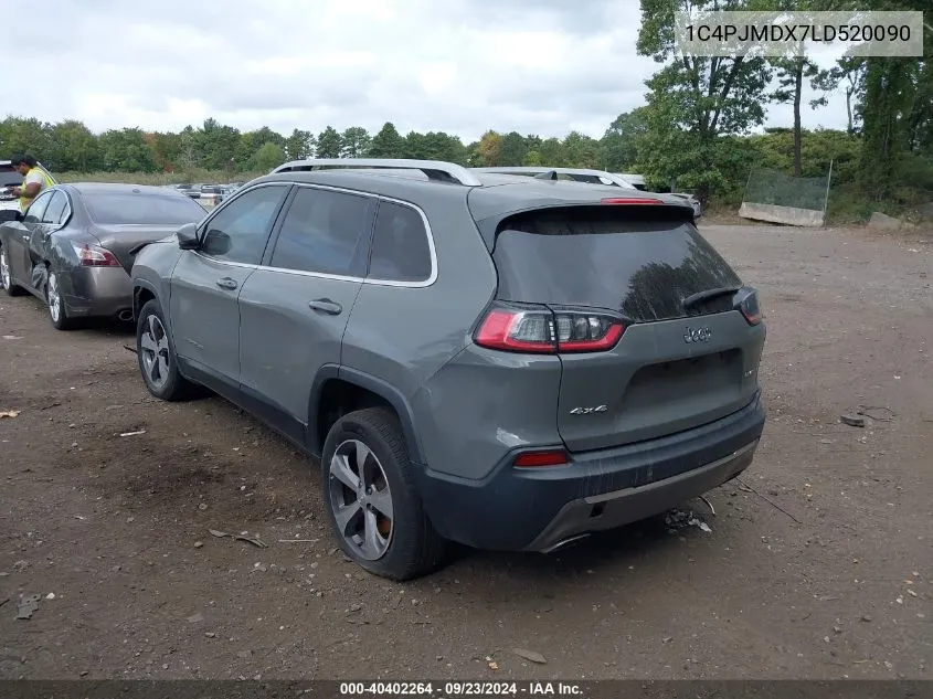 2020 Jeep Cherokee Limited 4X4 VIN: 1C4PJMDX7LD520090 Lot: 40402264