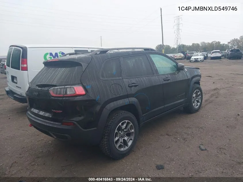 2020 Jeep Cherokee Trailhawk VIN: 1C4PJMBNXLD549746 Lot: 40416843