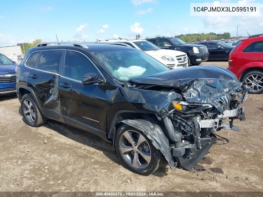 2020 Jeep Cherokee Limited 4X4 VIN: 1C4PJMDX3LD595191 Lot: 40455370