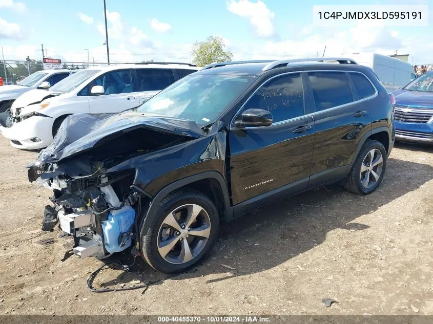 2020 Jeep Cherokee Limited 4X4 VIN: 1C4PJMDX3LD595191 Lot: 40455370