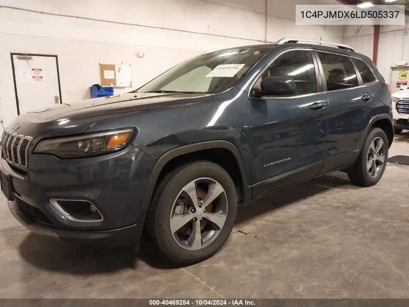 2020 Jeep Cherokee Limited 4X4 VIN: 1C4PJMDX6LD505337 Lot: 40469254