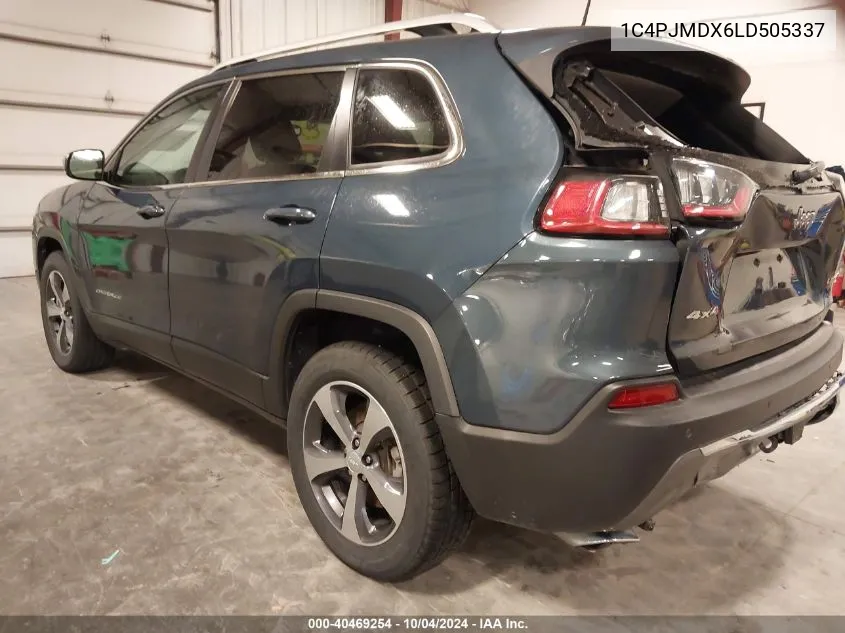 2020 Jeep Cherokee Limited 4X4 VIN: 1C4PJMDX6LD505337 Lot: 40469254