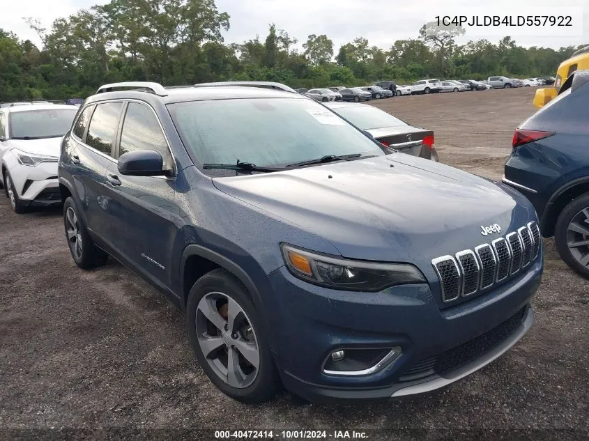 2020 Jeep Cherokee Limited VIN: 1C4PJLDB4LD557922 Lot: 40472414