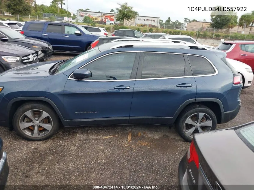 2020 Jeep Cherokee Limited VIN: 1C4PJLDB4LD557922 Lot: 40472414