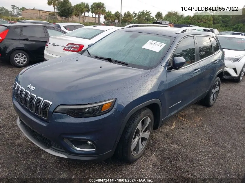 2020 Jeep Cherokee Limited VIN: 1C4PJLDB4LD557922 Lot: 40472414