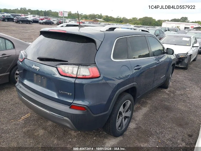 1C4PJLDB4LD557922 2020 Jeep Cherokee Limited