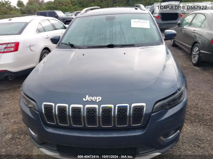 2020 Jeep Cherokee Limited VIN: 1C4PJLDB4LD557922 Lot: 40472414