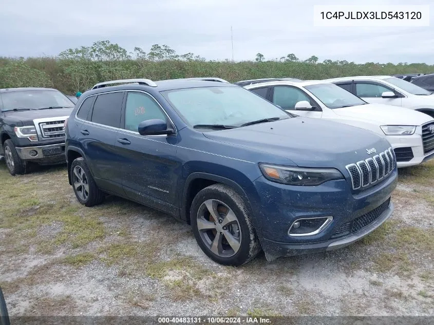 2020 Jeep Cherokee Limited VIN: 1C4PJLDX3LD543120 Lot: 40483131