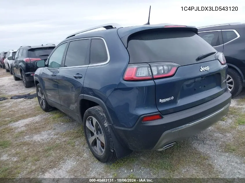 2020 Jeep Cherokee Limited VIN: 1C4PJLDX3LD543120 Lot: 40483131