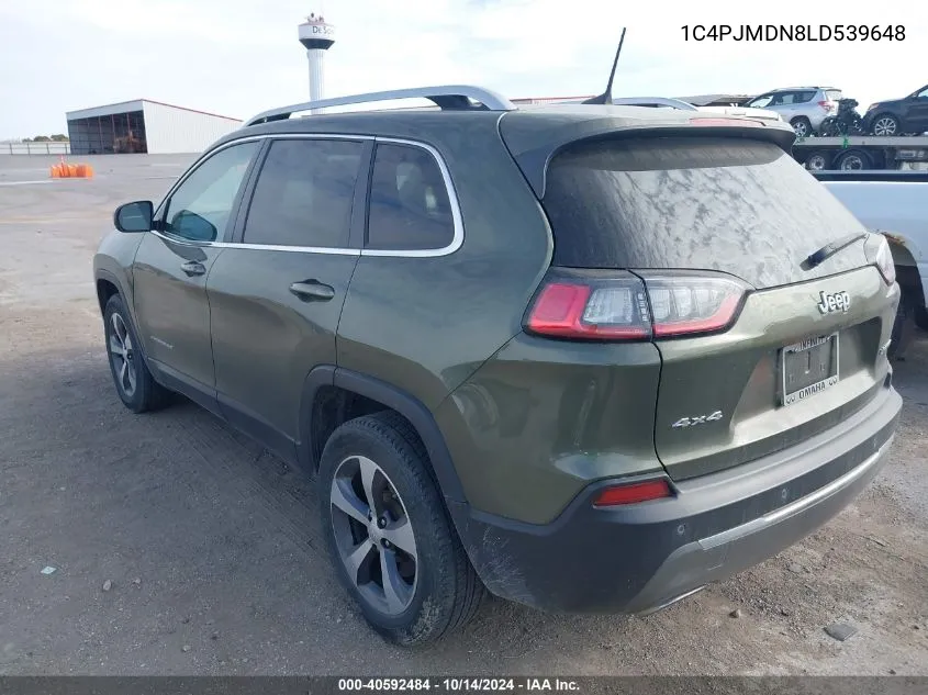 2020 Jeep Cherokee Limited 4X4 VIN: 1C4PJMDN8LD539648 Lot: 40592484