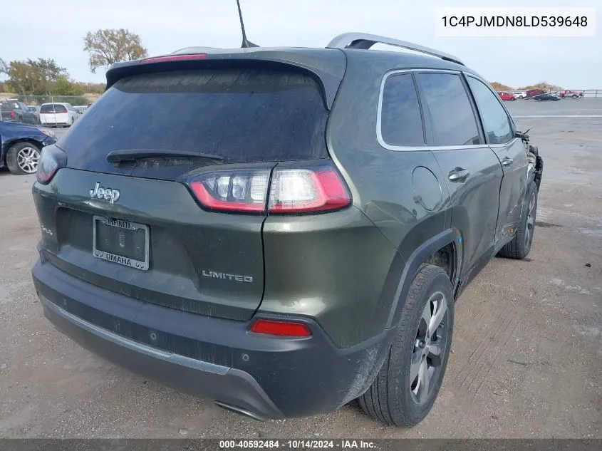 2020 Jeep Cherokee Limited 4X4 VIN: 1C4PJMDN8LD539648 Lot: 40592484