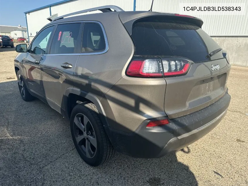 2020 Jeep Cherokee Limited VIN: 1C4PJLDB3LD538343 Lot: 40648330