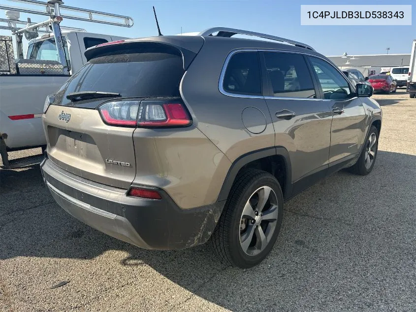 2020 Jeep Cherokee Limited VIN: 1C4PJLDB3LD538343 Lot: 40648330