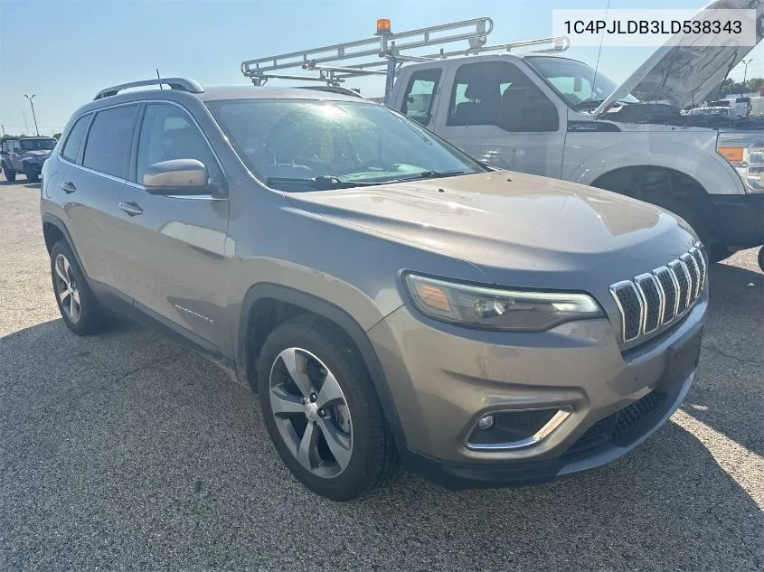 2020 Jeep Cherokee Limited VIN: 1C4PJLDB3LD538343 Lot: 40648330