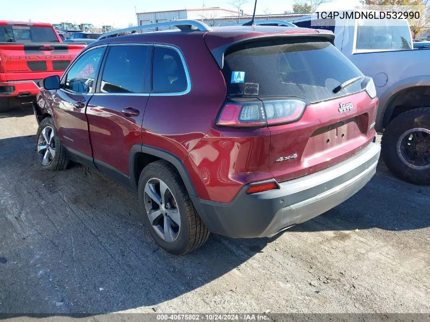 2020 Jeep Cherokee Limited 4X4 VIN: 1C4PJMDN6LD532990 Lot: 40675802