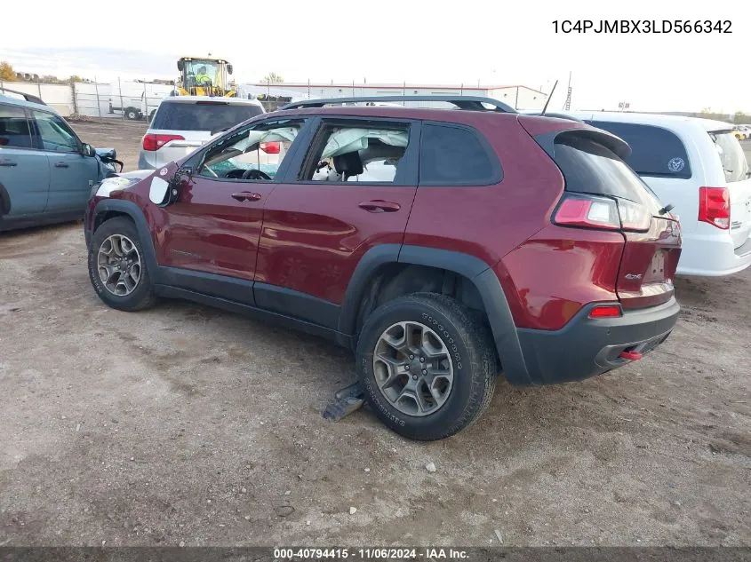 2020 Jeep Cherokee Trailhawk 4X4 VIN: 1C4PJMBX3LD566342 Lot: 40794415