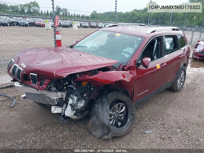 2021 Jeep Cherokee Latitude Lux 4X4 VIN: 1C4PJMMX5MD175322 Lot: 39827461