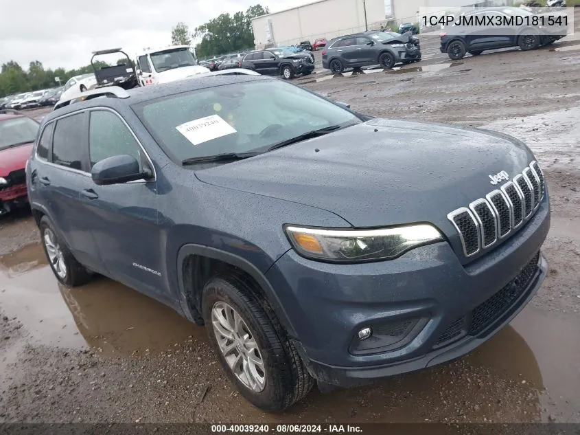 1C4PJMMX3MD181541 2021 Jeep Cherokee Latitude Lux 4X4