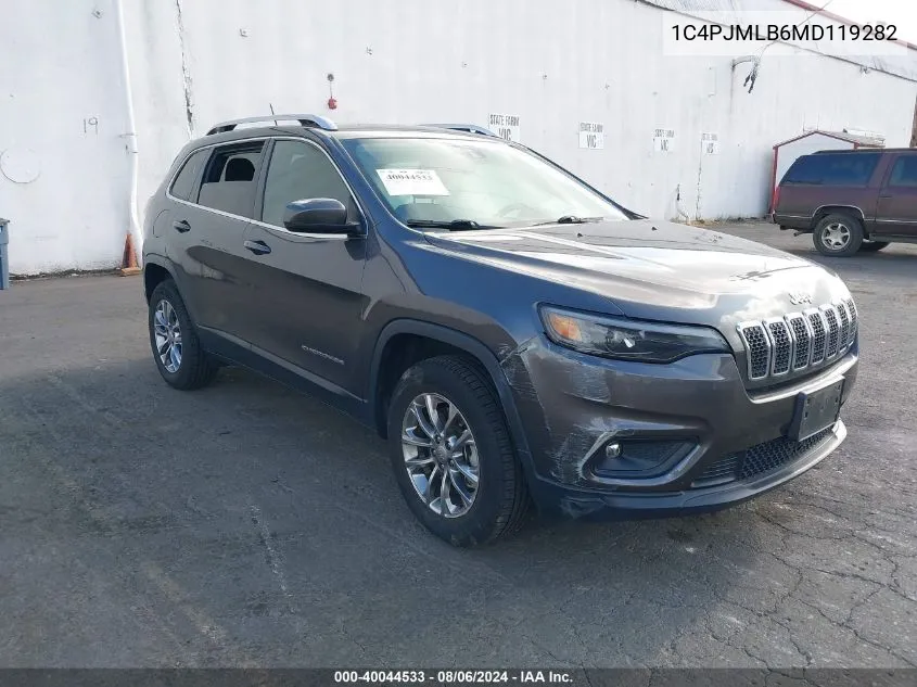 2021 Jeep Cherokee Latitude Plus 4X4 VIN: 1C4PJMLB6MD119282 Lot: 40044533