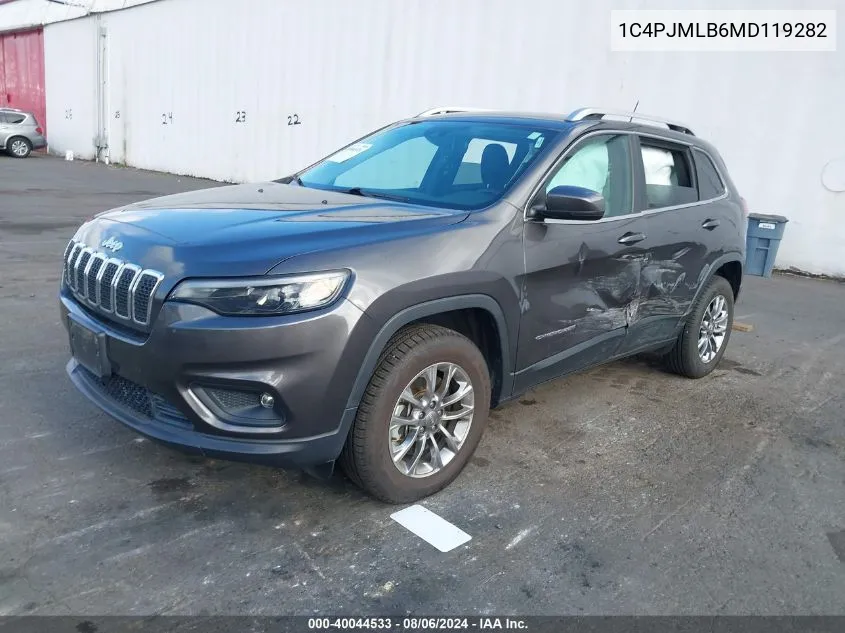 2021 Jeep Cherokee Latitude Plus 4X4 VIN: 1C4PJMLB6MD119282 Lot: 40044533