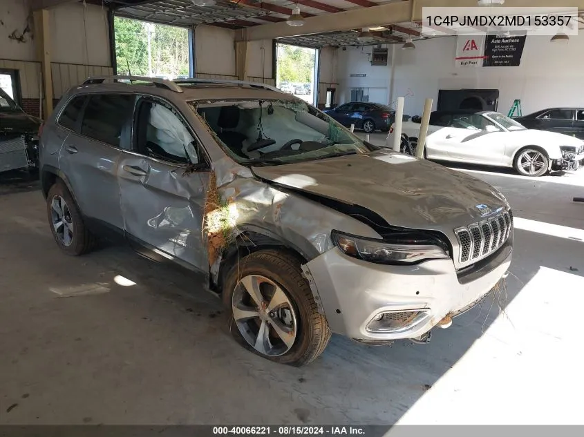 2021 Jeep Cherokee Limited 4X4 VIN: 1C4PJMDX2MD153357 Lot: 40066221