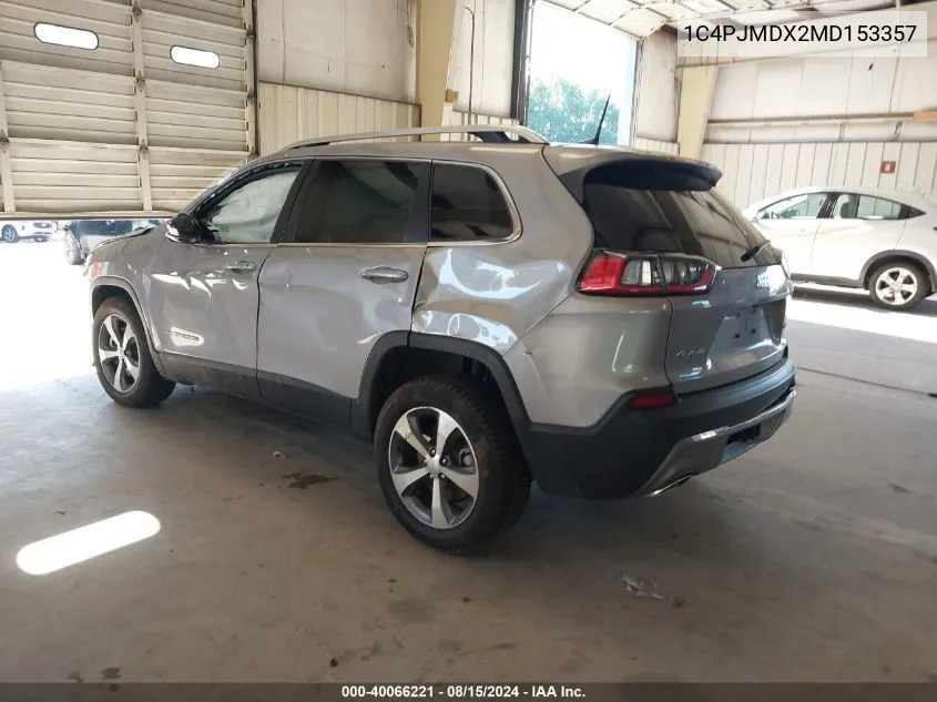 2021 Jeep Cherokee Limited 4X4 VIN: 1C4PJMDX2MD153357 Lot: 40066221