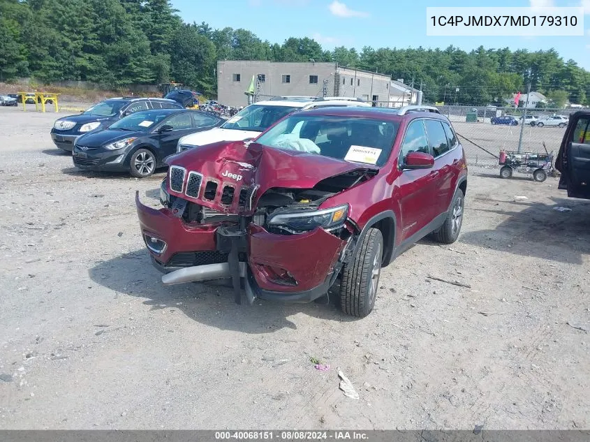 2021 Jeep Cherokee Limited 4X4 VIN: 1C4PJMDX7MD179310 Lot: 40068151