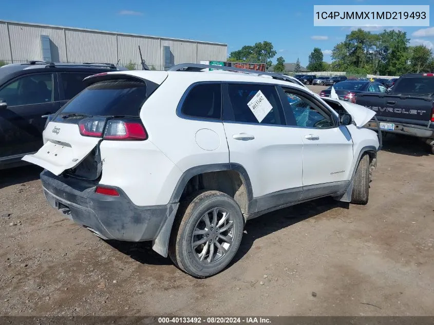 1C4PJMMX1MD219493 2021 Jeep Cherokee Latitude Lux 4X4