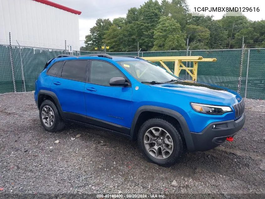 2021 Jeep Cherokee Trailhawk 4X4 VIN: 1C4PJMBX8MD129616 Lot: 40140400