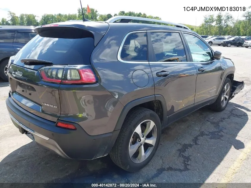 2021 Jeep Cherokee Limited 4X4 VIN: 1C4PJMDX9MD183018 Lot: 40142872