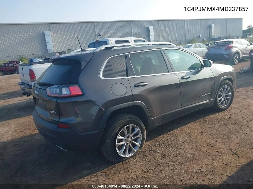 2021 Jeep Cherokee Latitude Lux 4X4 VIN: 1C4PJMMX4MD237857 Lot: 40154014