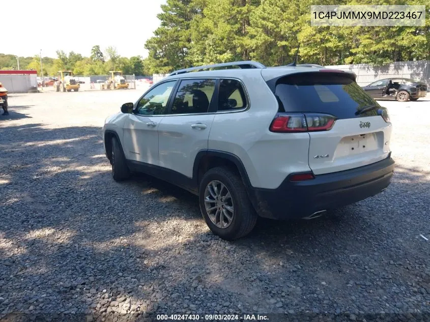 2021 Jeep Cherokee Latitude Lux 4X4 VIN: 1C4PJMMX9MD223467 Lot: 40247430