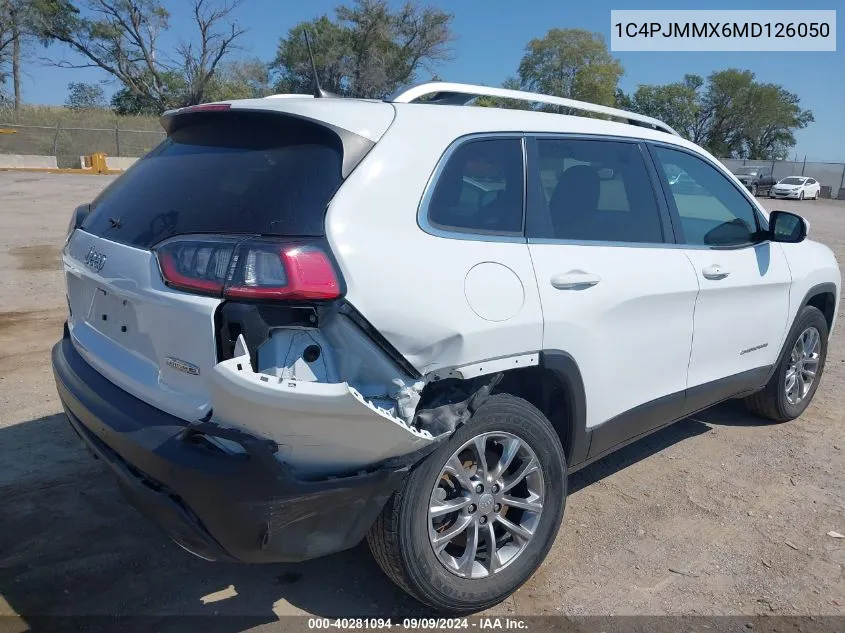 2021 Jeep Cherokee Latitude Lux 4X4 VIN: 1C4PJMMX6MD126050 Lot: 40281094