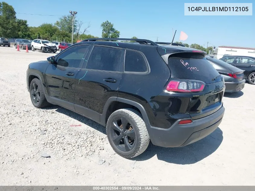 2021 Jeep Cherokee Altitude Fwd VIN: 1C4PJLLB1MD112105 Lot: 40302554