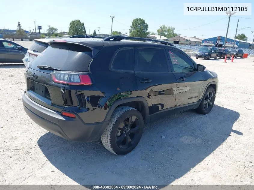 2021 Jeep Cherokee Altitude Fwd VIN: 1C4PJLLB1MD112105 Lot: 40302554