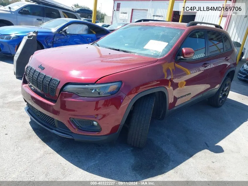 2021 Jeep Cherokee Latitude Plus VIN: 1C4PJLLB4MD169706 Lot: 40322227