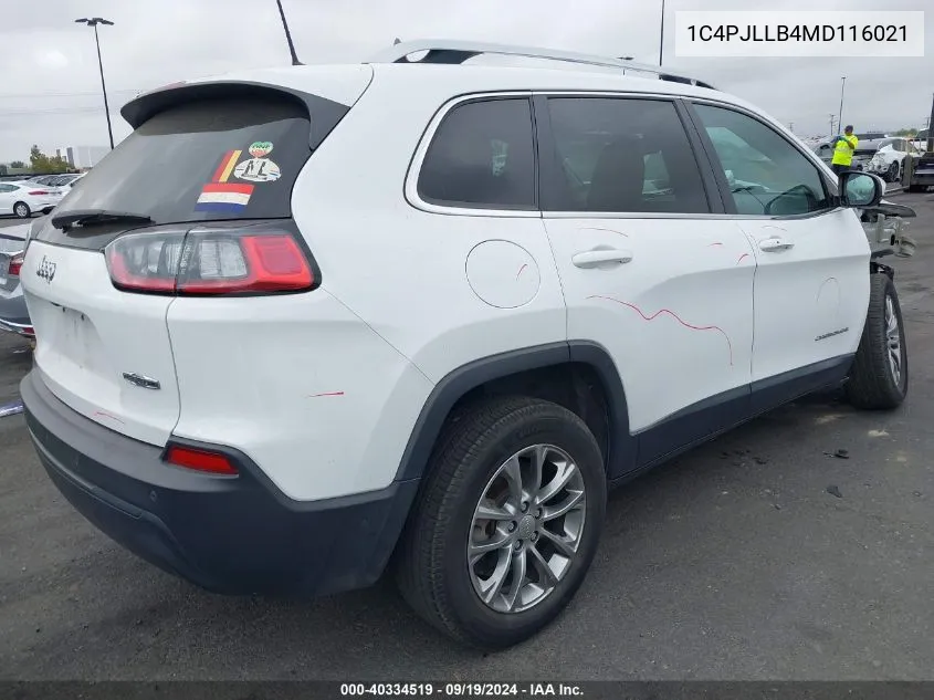 1C4PJLLB4MD116021 2021 Jeep Cherokee Latitude Plus Fwd