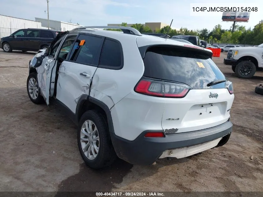 2021 Jeep Cherokee Latitude 4X4 VIN: 1C4PJMCB5MD154248 Lot: 40434717