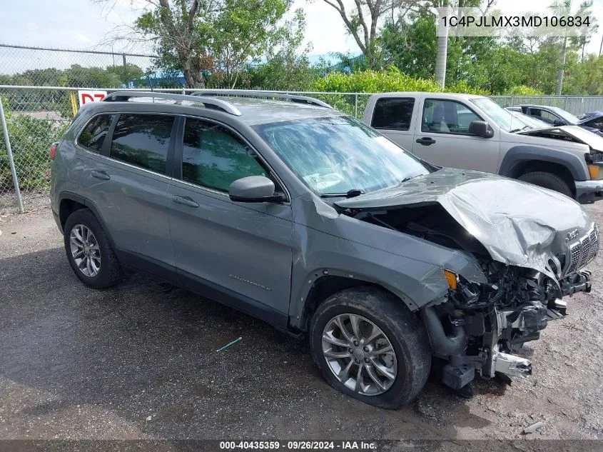 2021 Jeep Cherokee Latitude Lux VIN: 1C4PJLMX3MD106834 Lot: 40435359