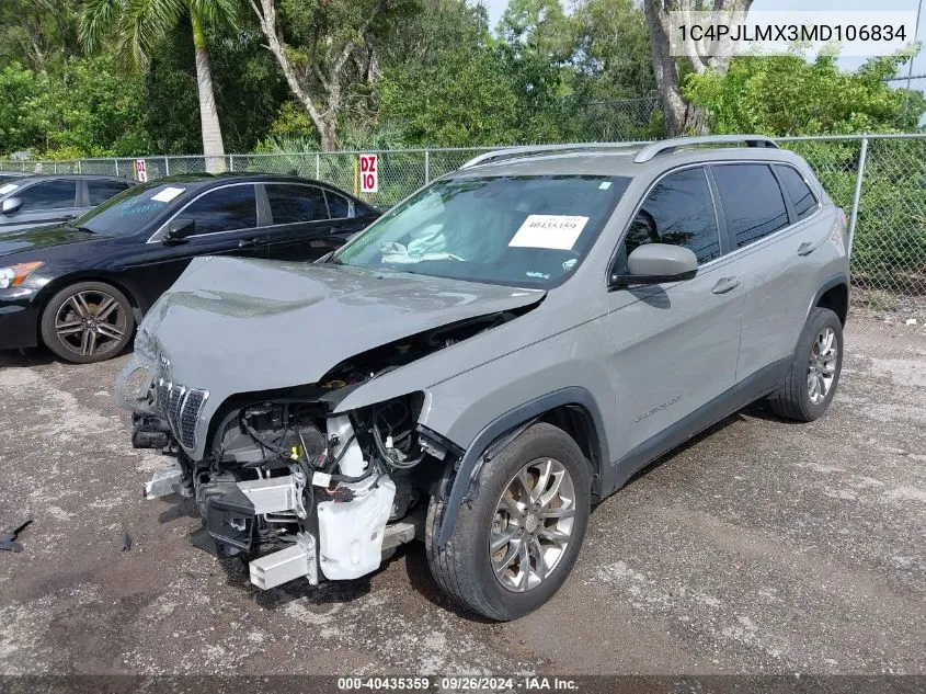 1C4PJLMX3MD106834 2021 Jeep Cherokee Latitude Lux