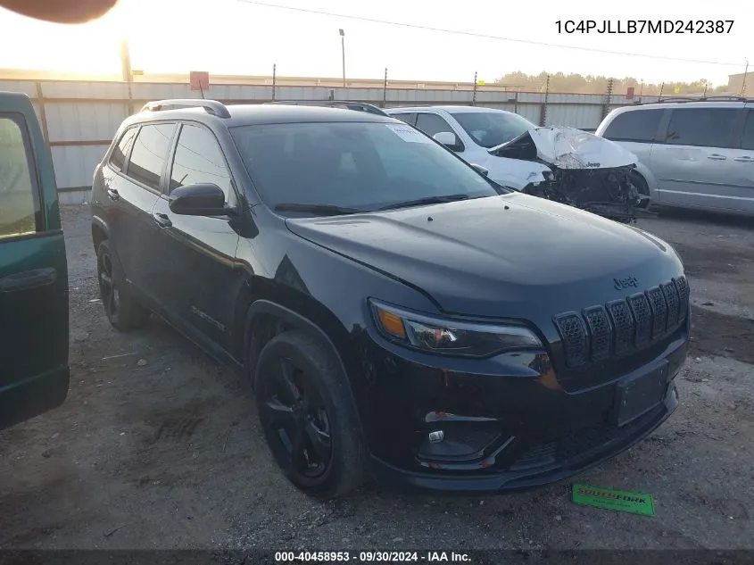 2021 Jeep Cherokee Latitude Plus VIN: 1C4PJLLB7MD242387 Lot: 40458953