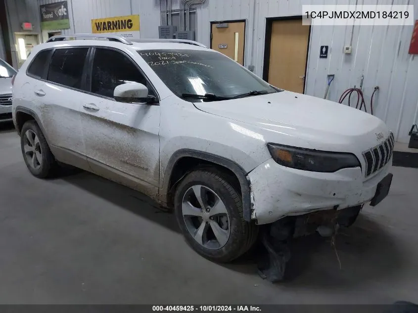 2021 Jeep Cherokee Limited VIN: 1C4PJMDX2MD184219 Lot: 40459425