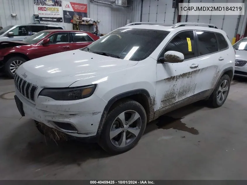 2021 Jeep Cherokee Limited VIN: 1C4PJMDX2MD184219 Lot: 40459425