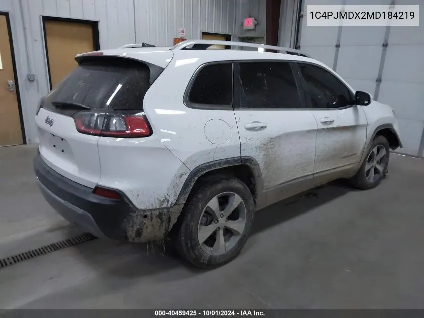 2021 Jeep Cherokee Limited VIN: 1C4PJMDX2MD184219 Lot: 40459425